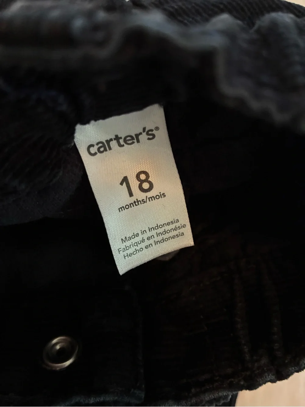 Carter's Black Corduroy Elastic-Waist Kids Pants